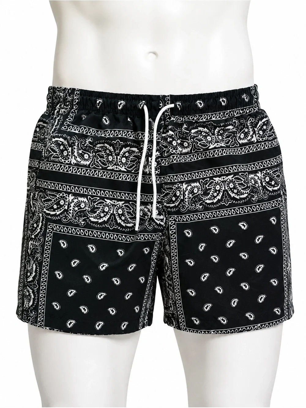 Black Bandana Paisley Swim Shorts Men’s Size M